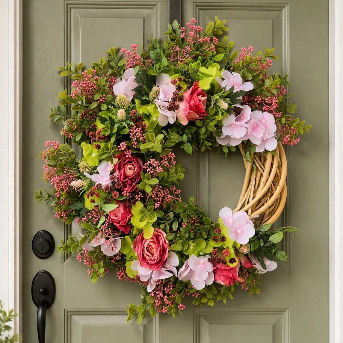 Halfmoon Wreath 56cm - Pink